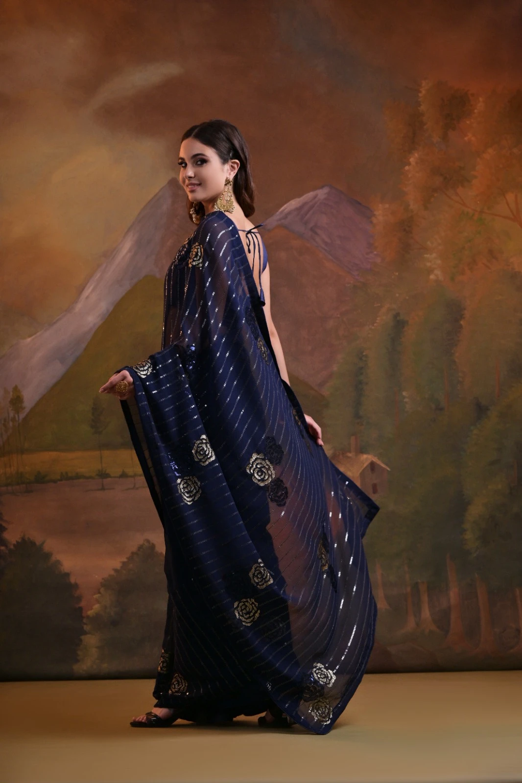 Pc Sibo Soft Georgette Wholesale Fancy Saree — Wholesale Sarees, MPA wholesale from Surat - Gallery Image 2
